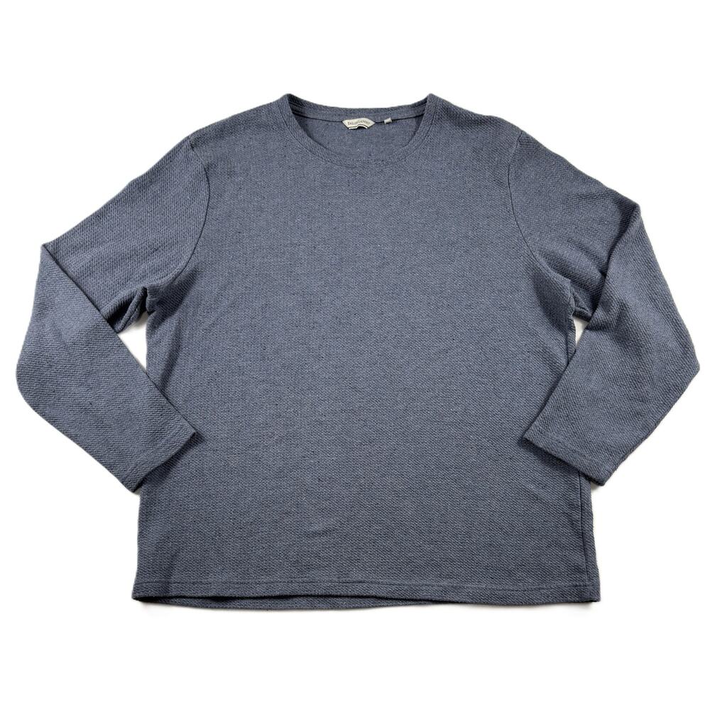English Laundry Men's Long Sleeve XXL Crew Neck Waffle Knit Pullover Shirt Blue - Picture 1 of 5